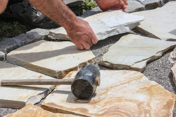 Stone Sidewalk Installation in White Lake