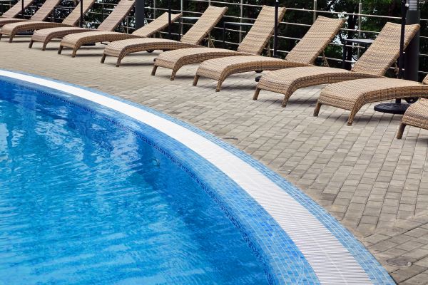 Poolside Hardscaping in White Lake